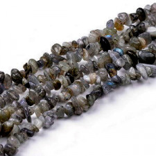 Chips stone beads ± 5x8mm Labradorite - Shiny grey